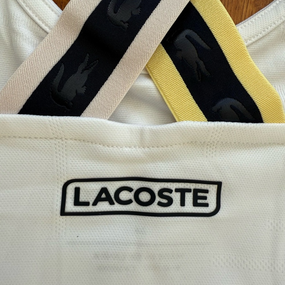 Lacoste Sport Women's White Tank Top with Colorful Straps - size Small - Picture 9 of 12